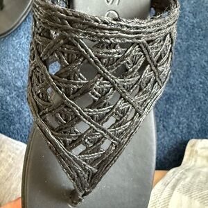 AEROSOLES Black Woven Sandals